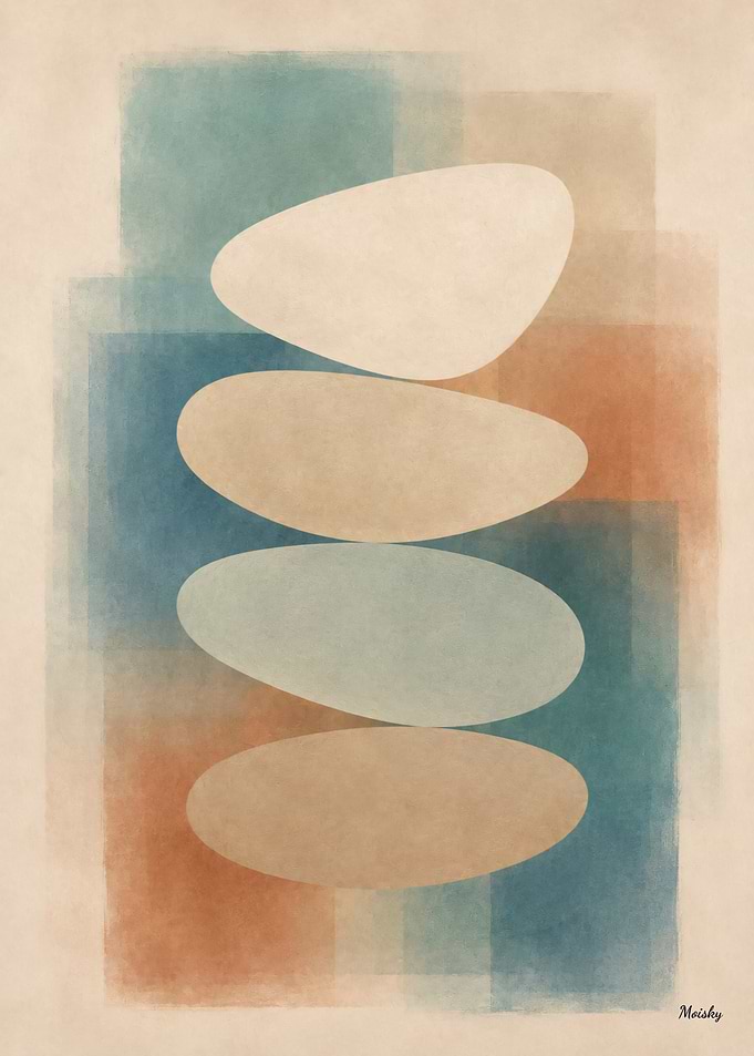 Wabi-Sabi Stone Field No. 21 – Suspension Abstract Wall Art