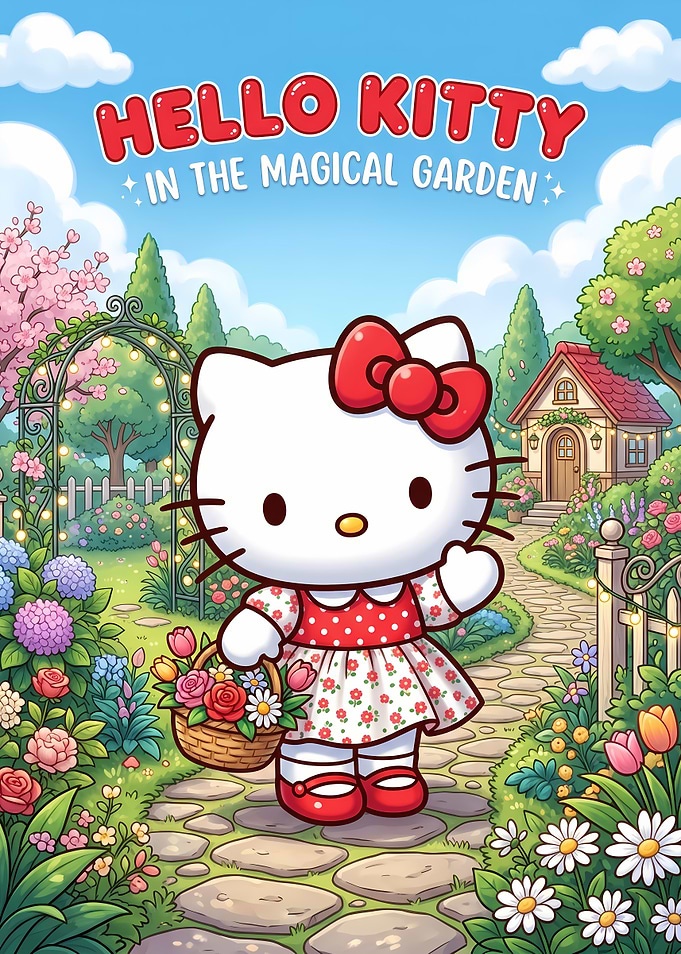 Hello Kitty in a Magical Garden