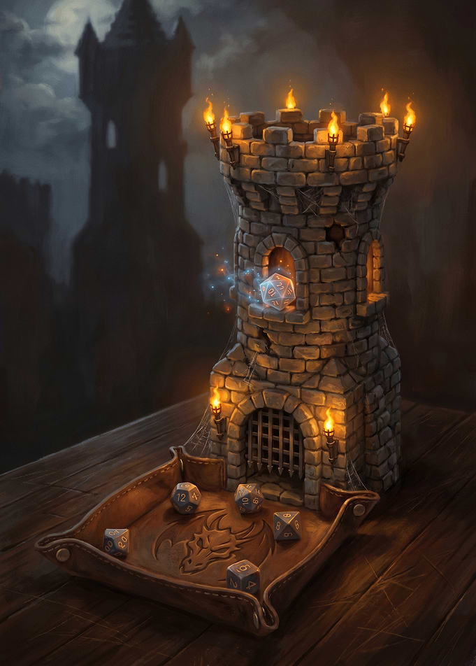 Fantasy Dice Tower and Tray