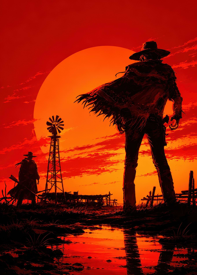Cowboys at Sunset