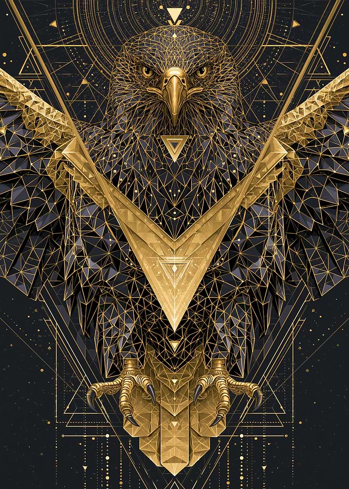 Geometric Eagle with Sacred Geometry