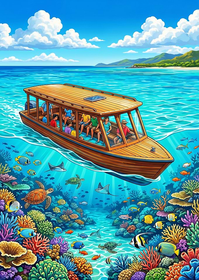 Boat Tour Over Coral Reef
