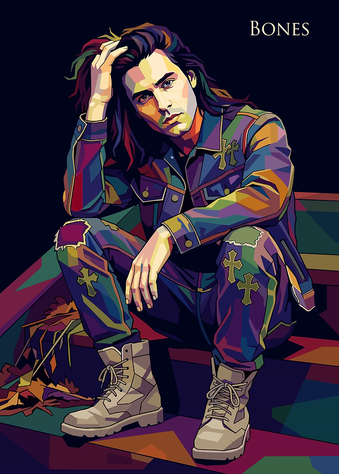 Pop Art Portrait of a Bones Rapper