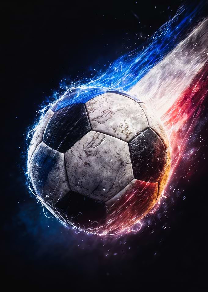 France Flag Smoke Football Poster