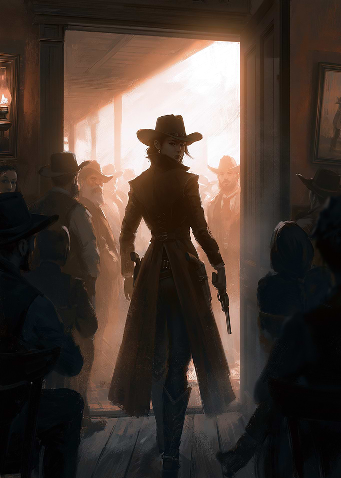 Cowgirl in a Saloon