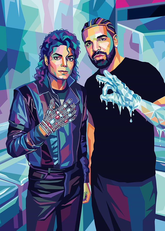 Michael Jackson and Drake Pop Art