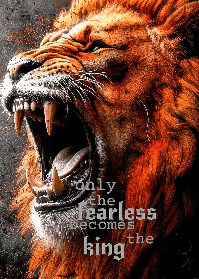 Roaring Lion King Motivational Art