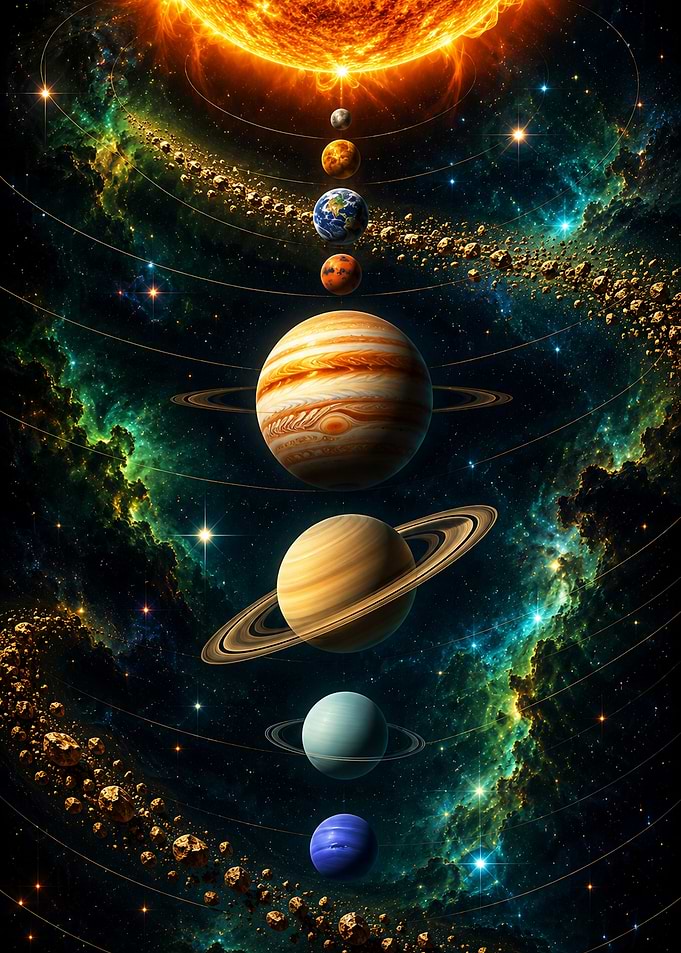 Solar System Planets and Sun