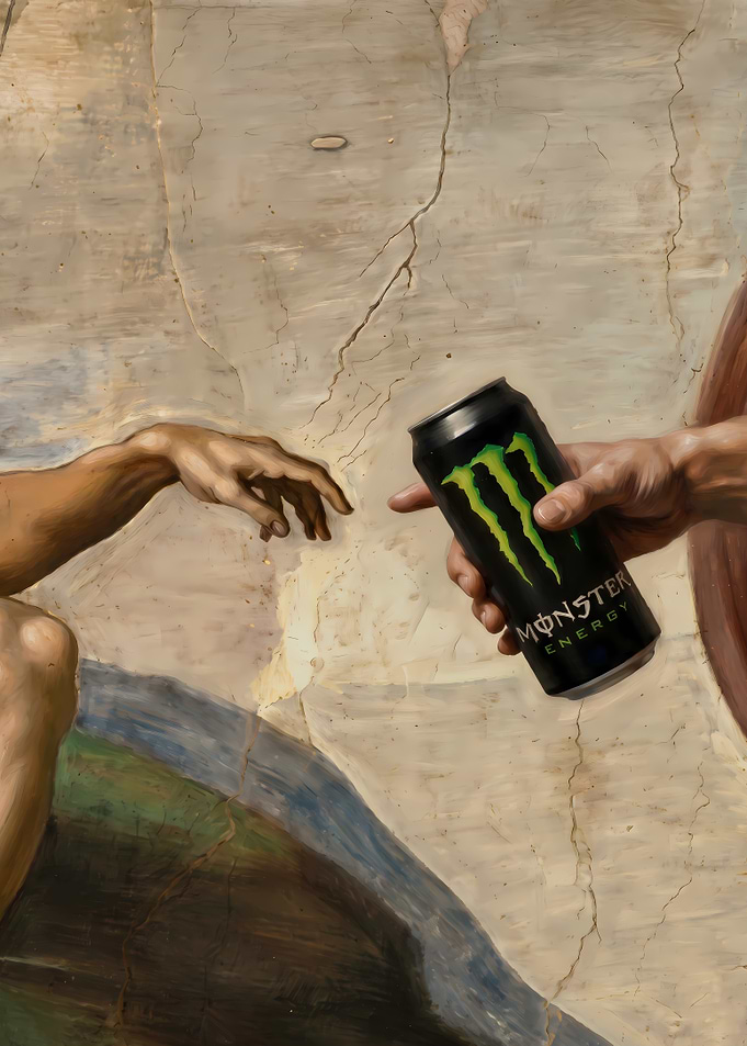 Creation of Adam with Energy Drink
