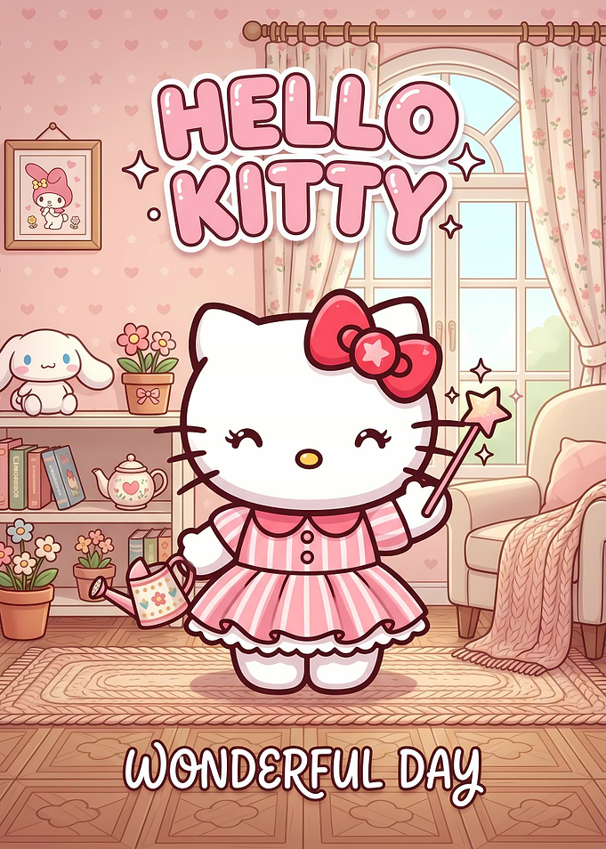 Hello Kitty with Watering Can