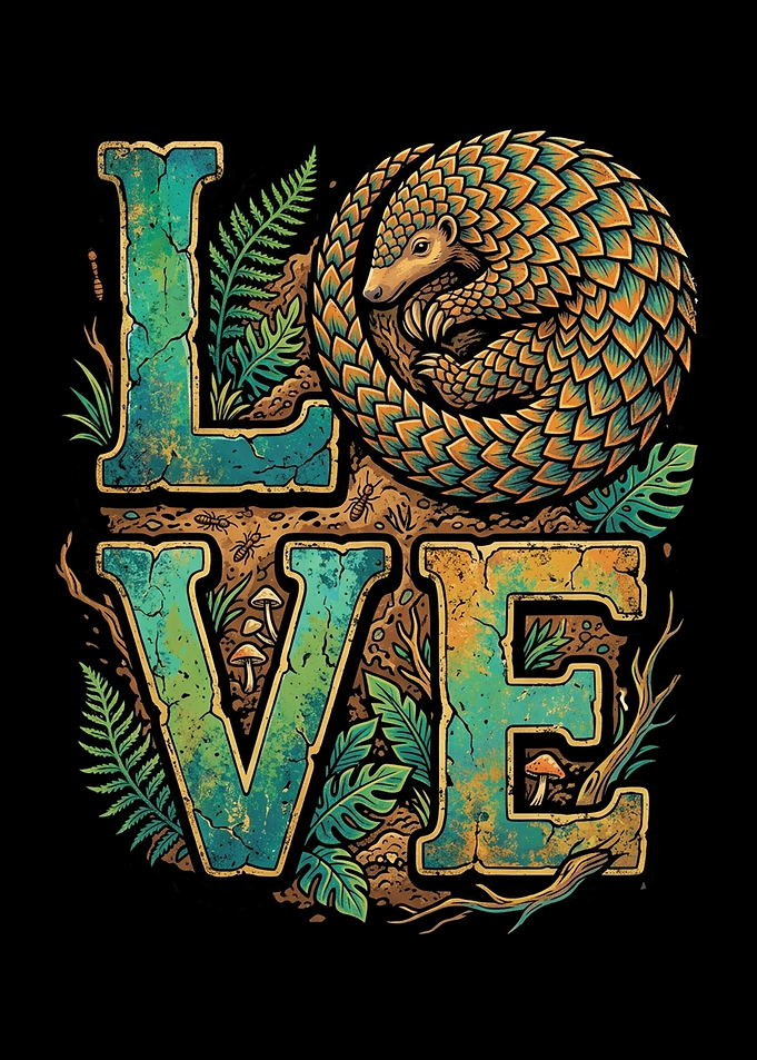 Pangolin LOVE Text Art