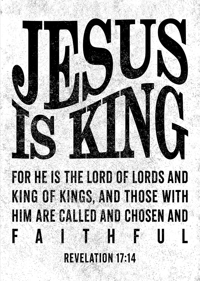 Jesus Is King Typography Text Art