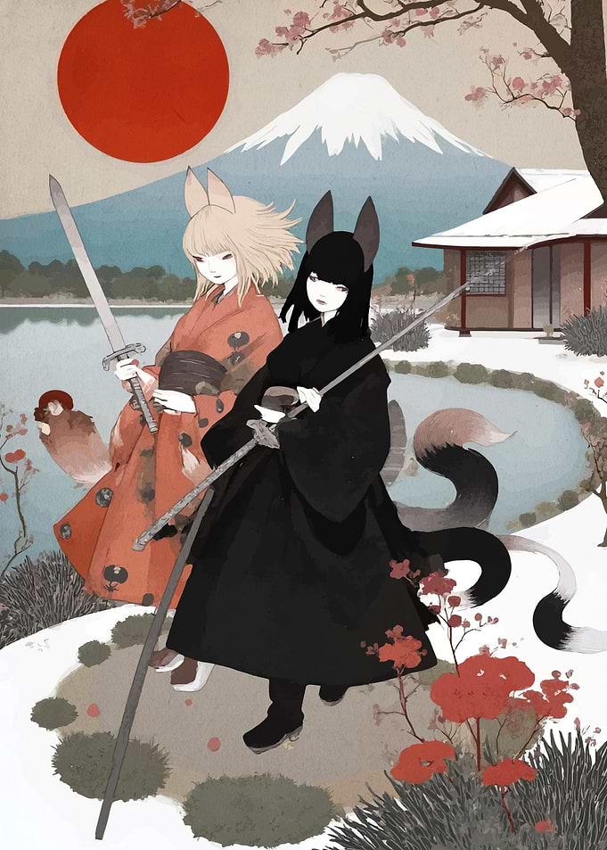 Kitsune Warriors with Swords