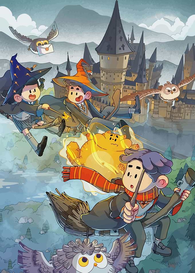 Wizards Flying on Brooms