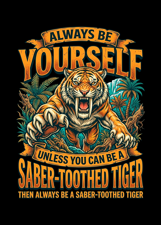 Saber-Toothed Tiger Motivational Art