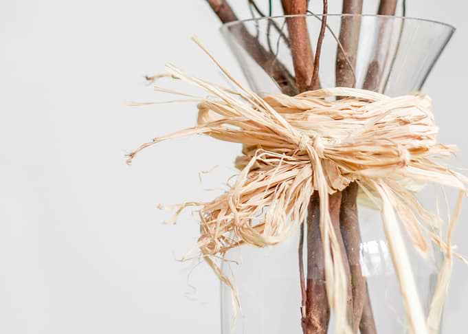 Rustic Twig Arrangement in Glass Vase