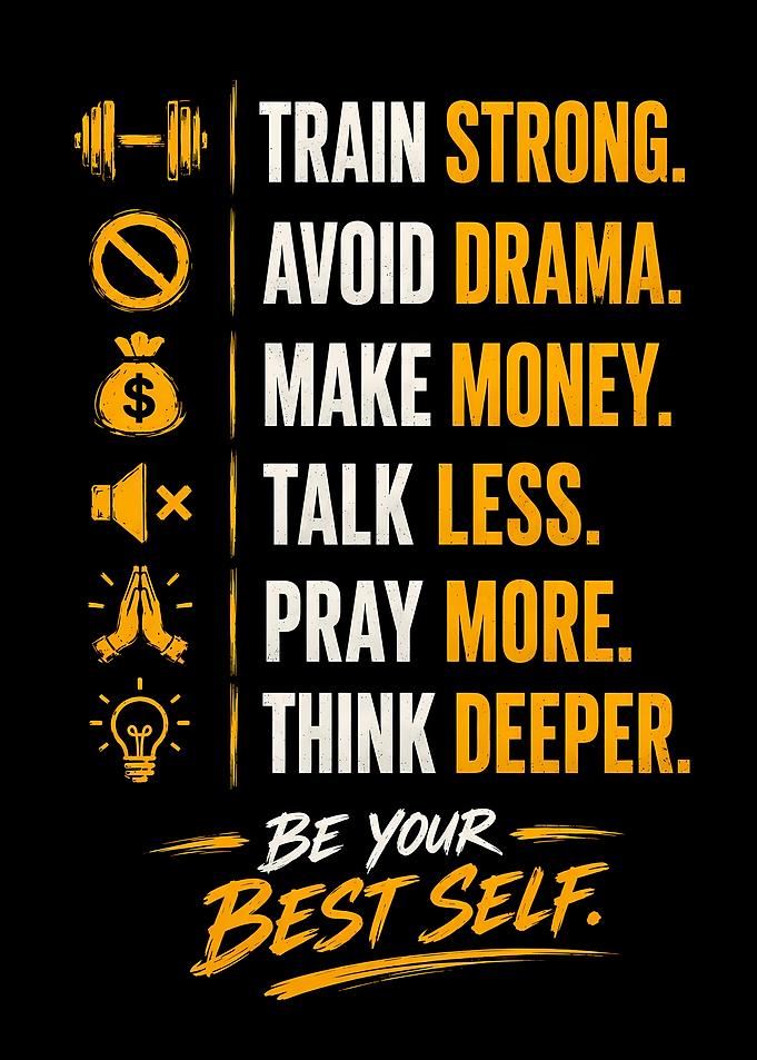 Motivational Text Art Gym, Money, Prayer