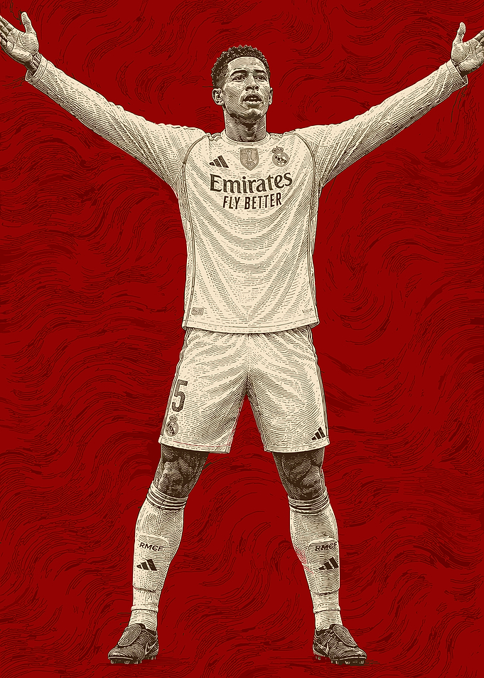 Football Player with Arms Raised
