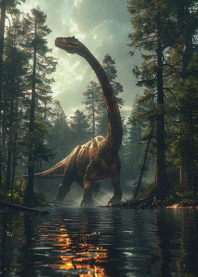 Brachiosaurus in a Lush Forest