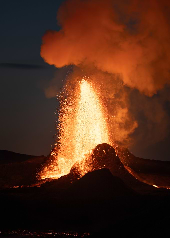 Fagradalsfjall Eruption at Night
