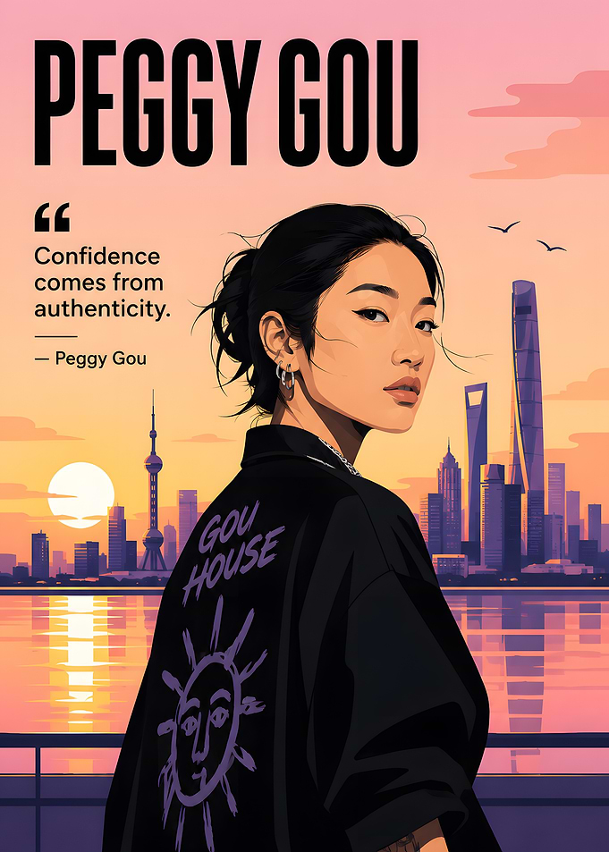 Peggy Gou with Shanghai Skyline