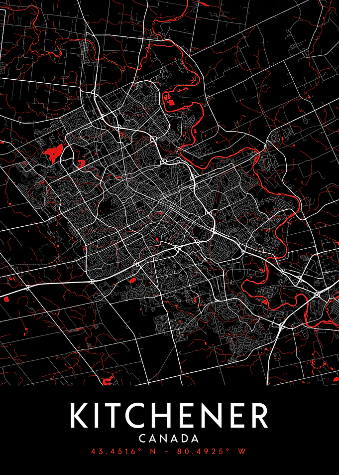 Kitchener Dark Map