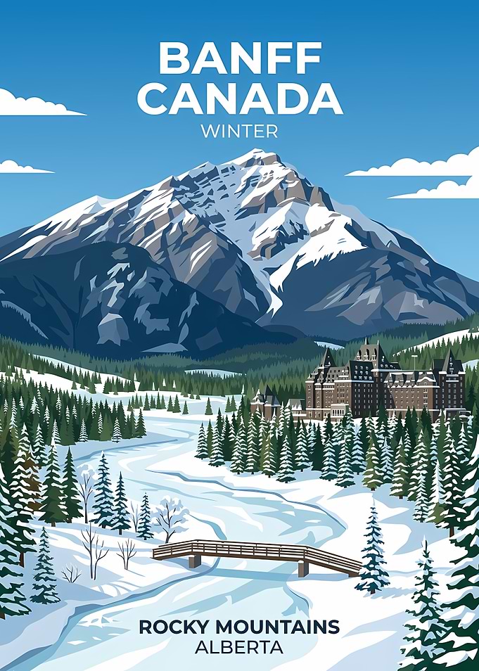 Banff Canada Winter Landscape