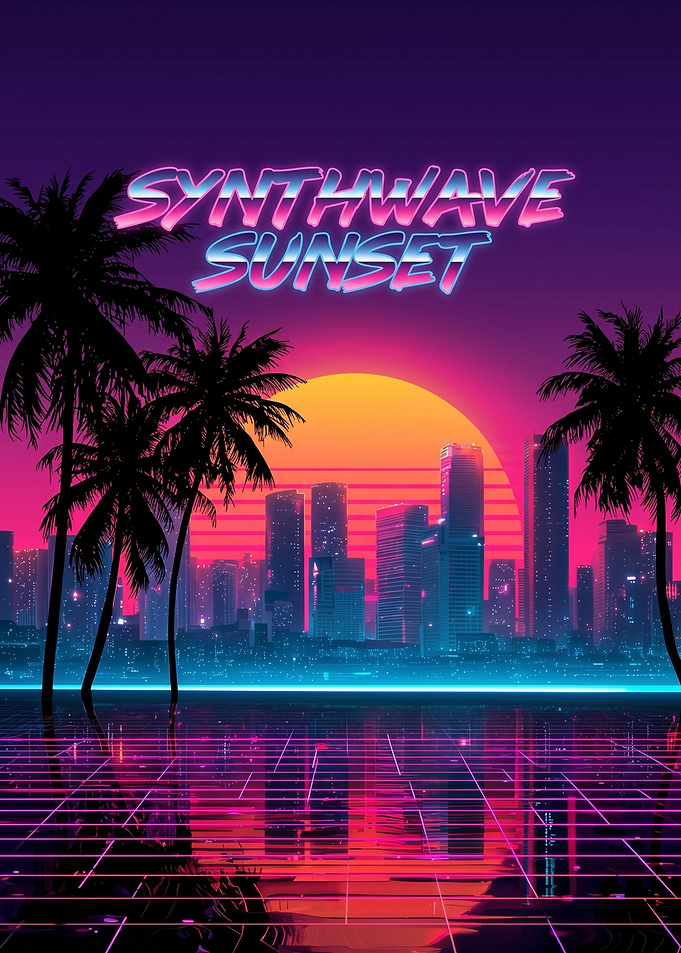 Synthwave Sunset Cityscape