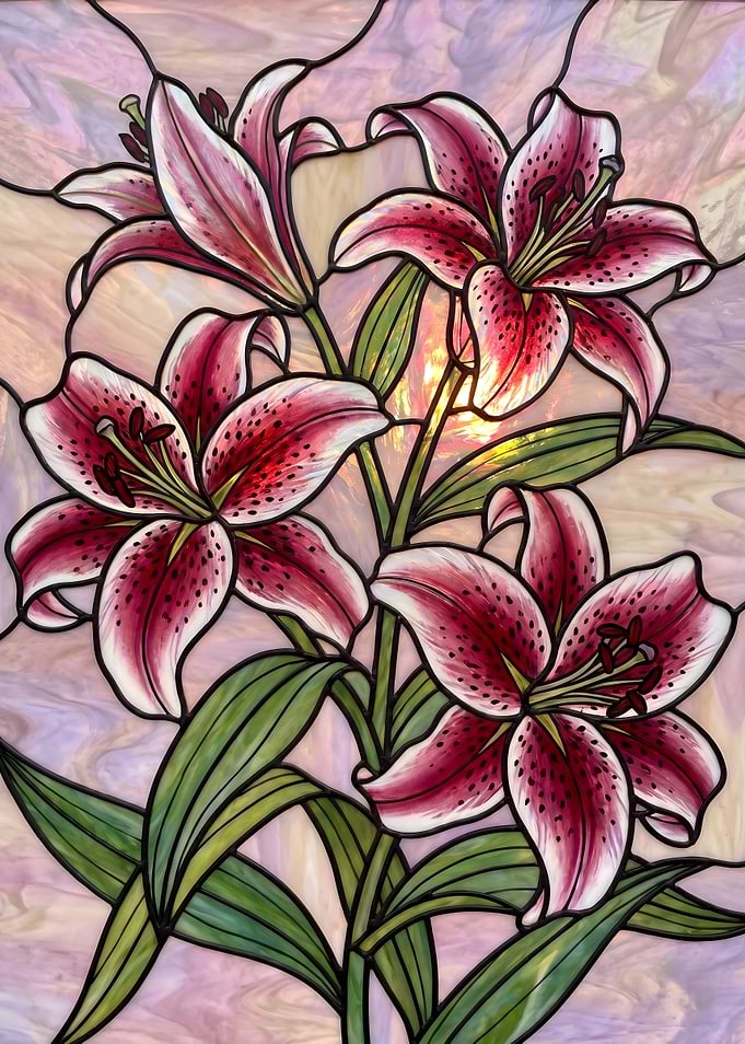 Stained Glass Stargazer lily