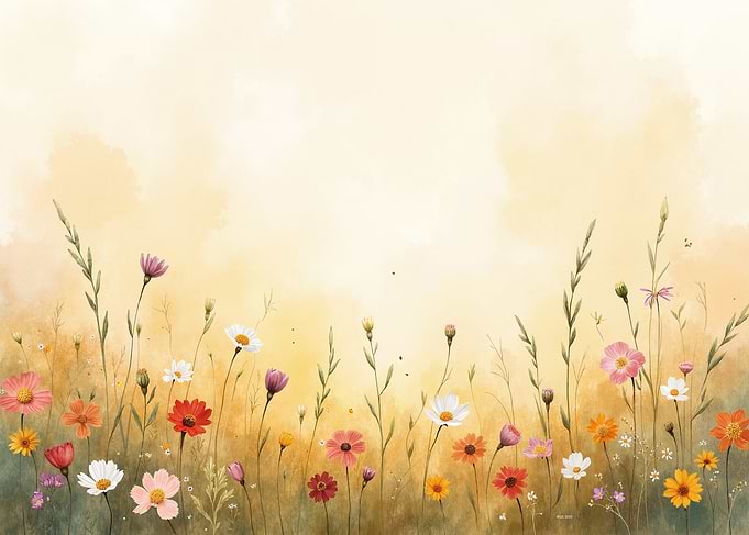 Watercolor Wildflower Meadow