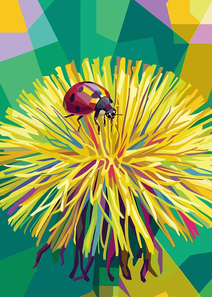 Ladybug on a Dandelion