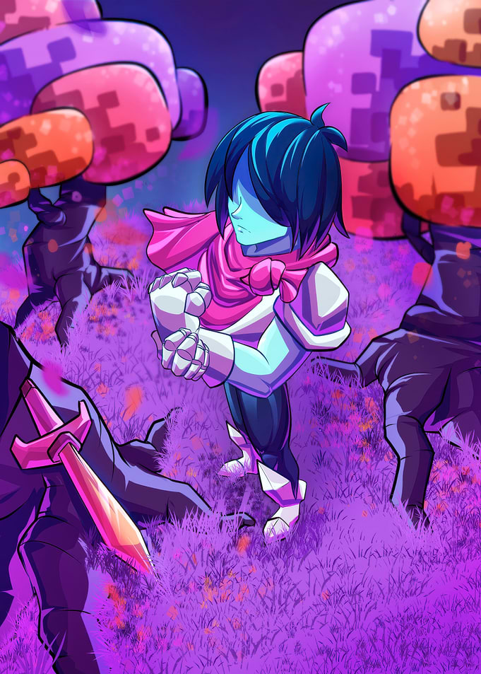 Kris in a purple field