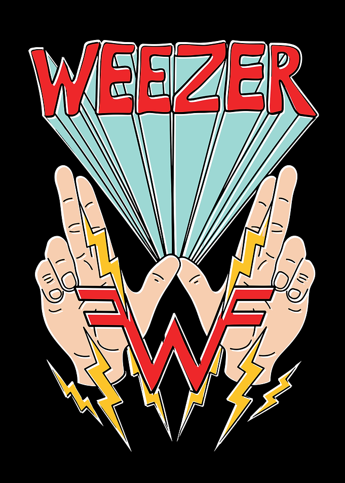 Weezer Band Logo with Hands