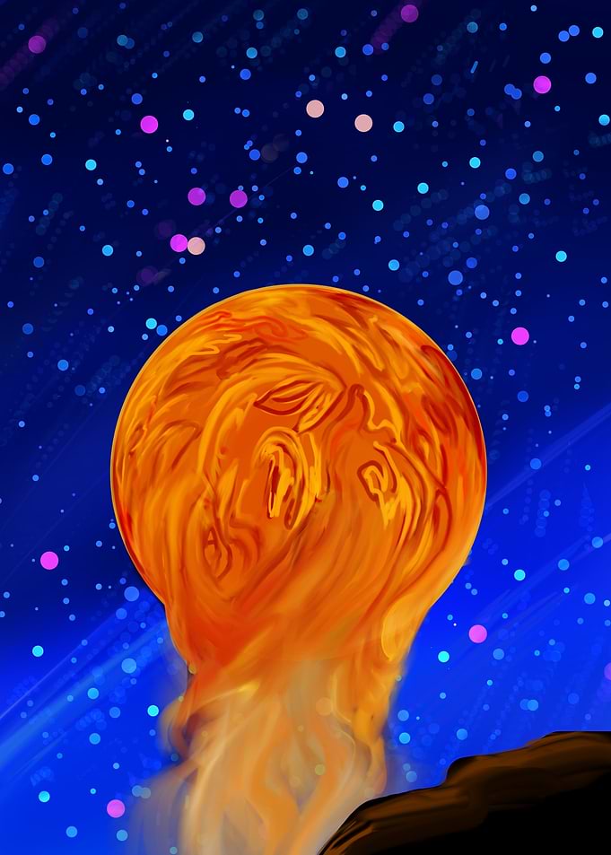 Moon in fire