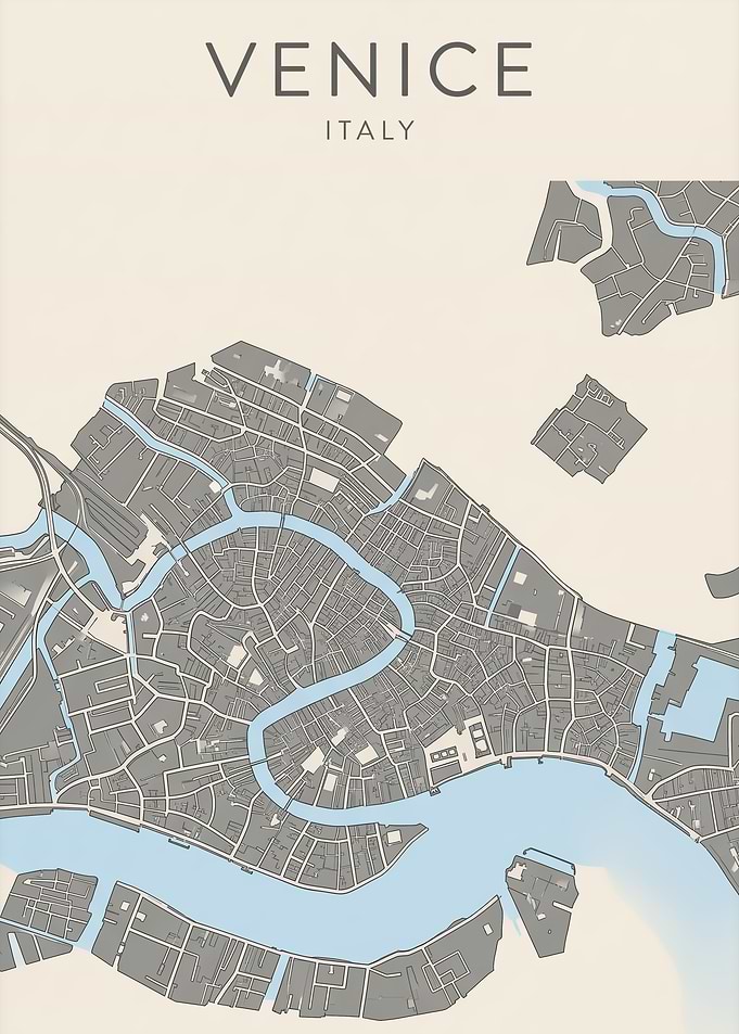 Venice Italy Map Poster