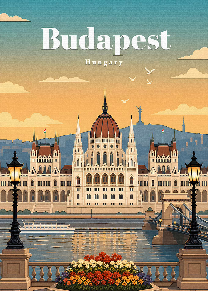 Budapest Travel Poster