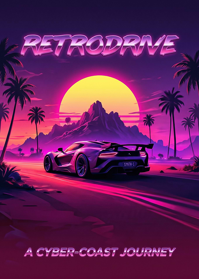 Retro Cyberpunk Car Journey