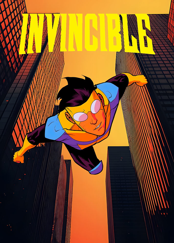 Invincible Flying Over City