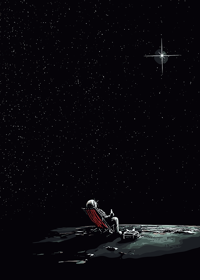 Astronaut relaxing in space
