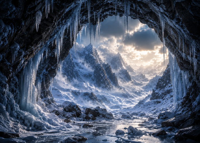 Frozen Mountain Cave Entrance