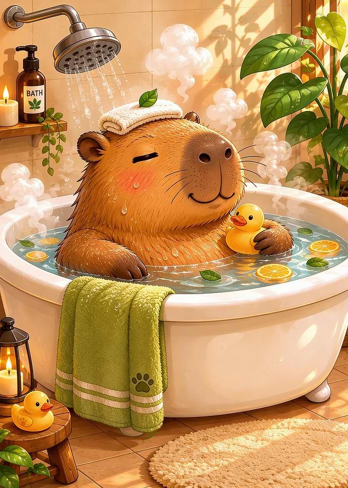 Capybara Enjoying a Relaxing Bath