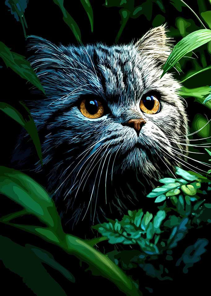 Pallas's Cat in Lush Greenery