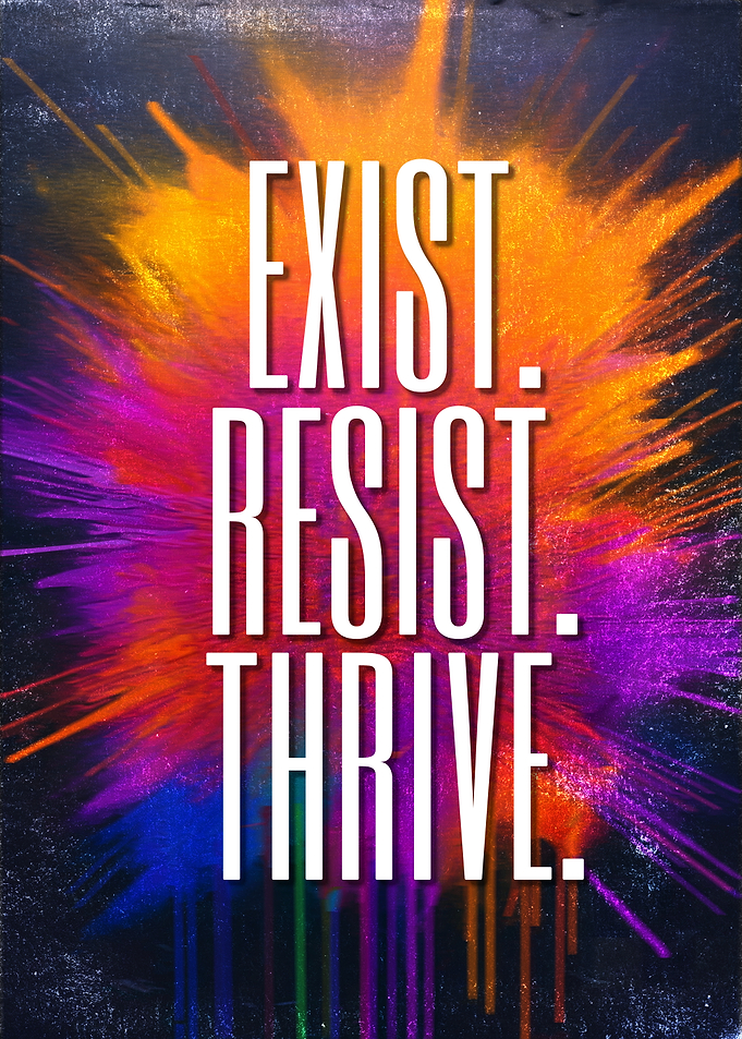 Exist Resist Thrive Motivational Poster
