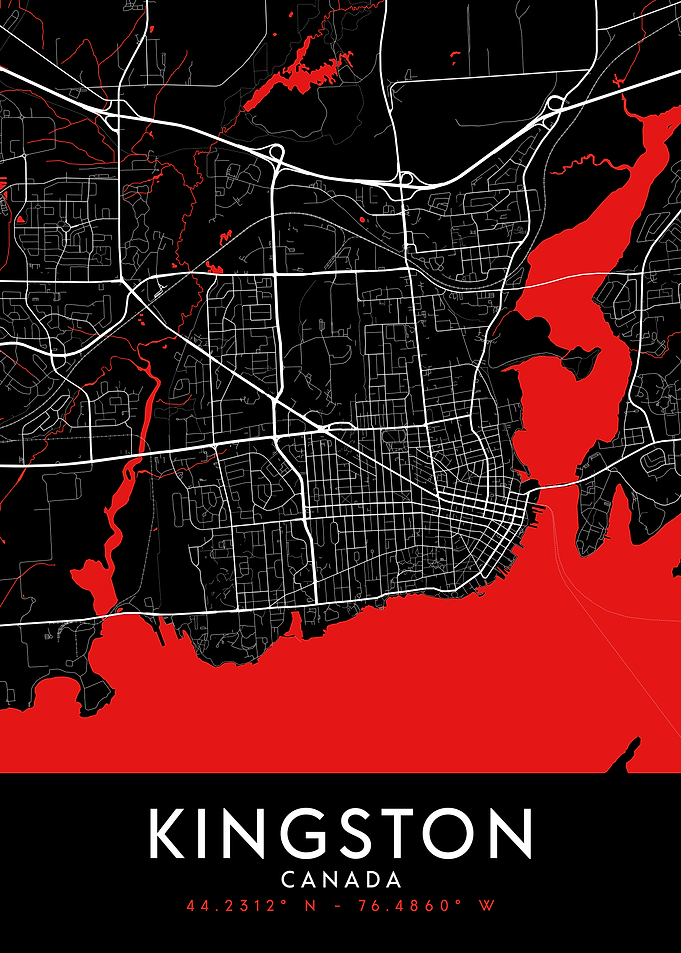 Kingston Canada Dark Map