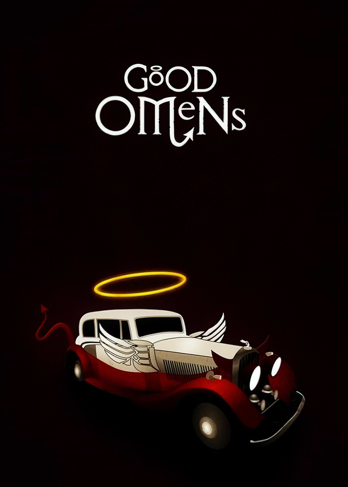 Good Omens Car with Halo and Horns