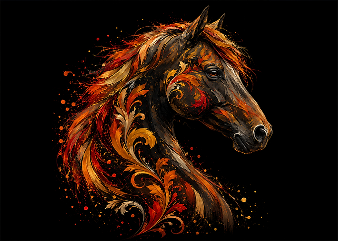 Fiery Horse Portrait