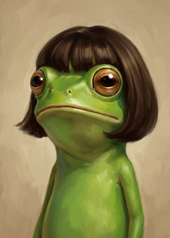 Frog with Bob Haircut