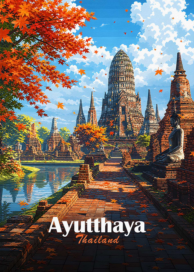 Ayutthaya Thailand Autumn Scenery