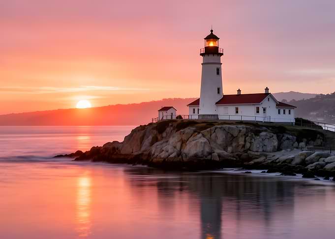 Lighthouse at Sunset