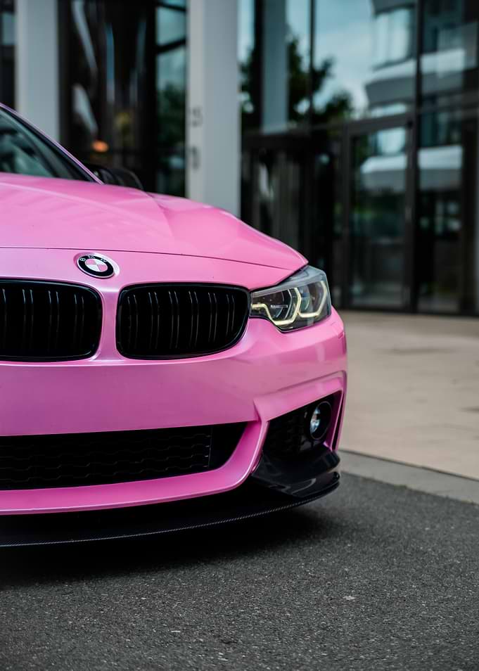 Pink BMW Car Front